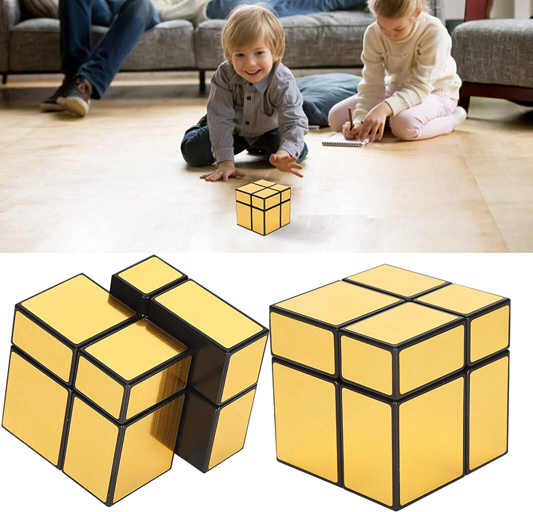 Prāta mežģis Rubika kubs 2x2, spoguļstikls, zelta krāsā cena un informācija | Galda spēles | 220.lv