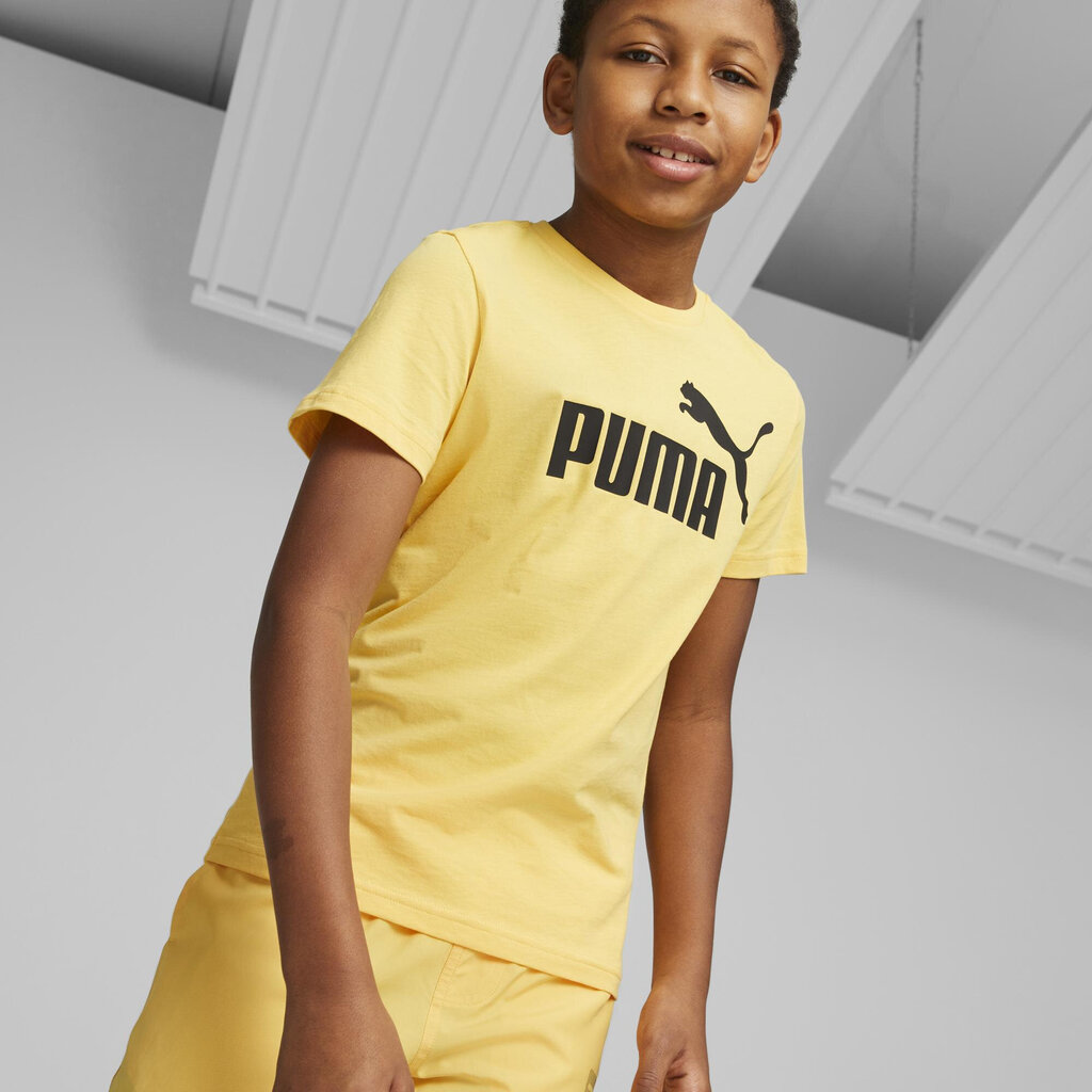 Puma T-Krekli Ess Logo Tee Yellow 586960 43 586960 43/152 цена и информация | Zēnu krekli | 220.lv