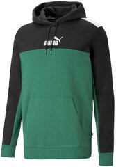 Мужской джемпер Puma Ess+ Block Hoodie 847428 37/L, черный/белый/зеленый цена и информация | Мужские толстовки | 220.lv