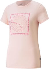 Футболка женская Puma Graphics She Move 674451 66/2XL, розовая цена и информация | Футболка женская | 220.lv