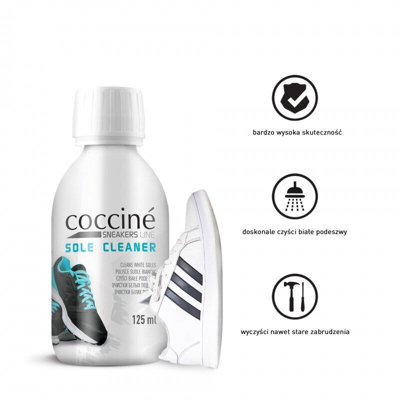 Coccine sole cleaner - Līdzeklis sporta apavu balto zoļu tīrīšanai, 125 ml cena un informācija | Līdzekļi apģērbu un apavu kopšanai | 220.lv