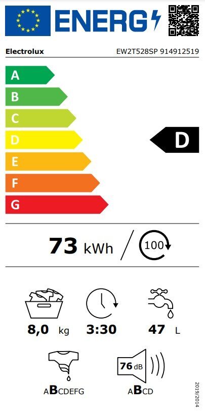 Electrolux EW2T528SP cena un informācija | Veļas mašīnas | 220.lv