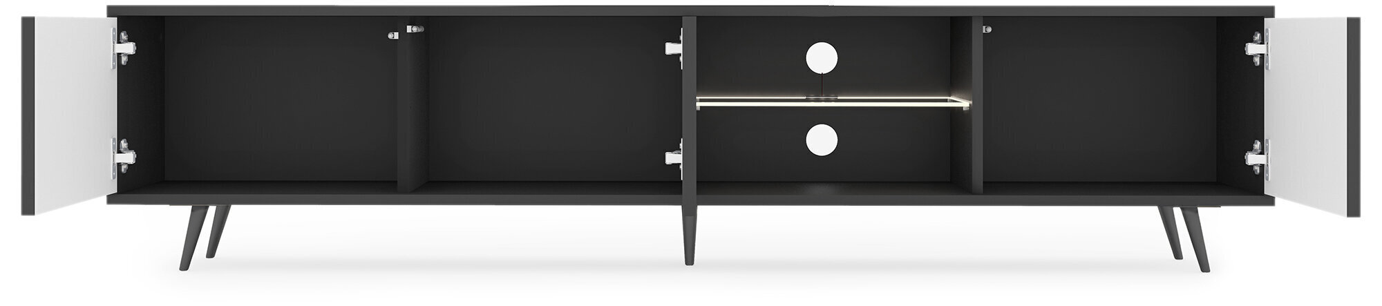 TV galdiņš Selsey Bello 175 cm, melns cena un informācija | TV galdiņi | 220.lv