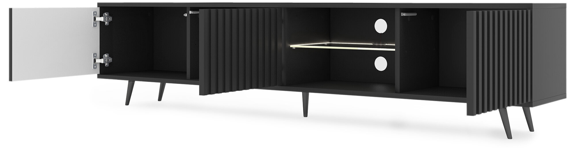 TV galdiņš Selsey Bello 175 cm, melns cena un informācija | TV galdiņi | 220.lv