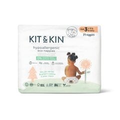 Ekoloģiskās autiņbiksītes Kit & Kin 3 (7-13 kg), 34 gab. cena un informācija | Autiņbiksītes | 220.lv