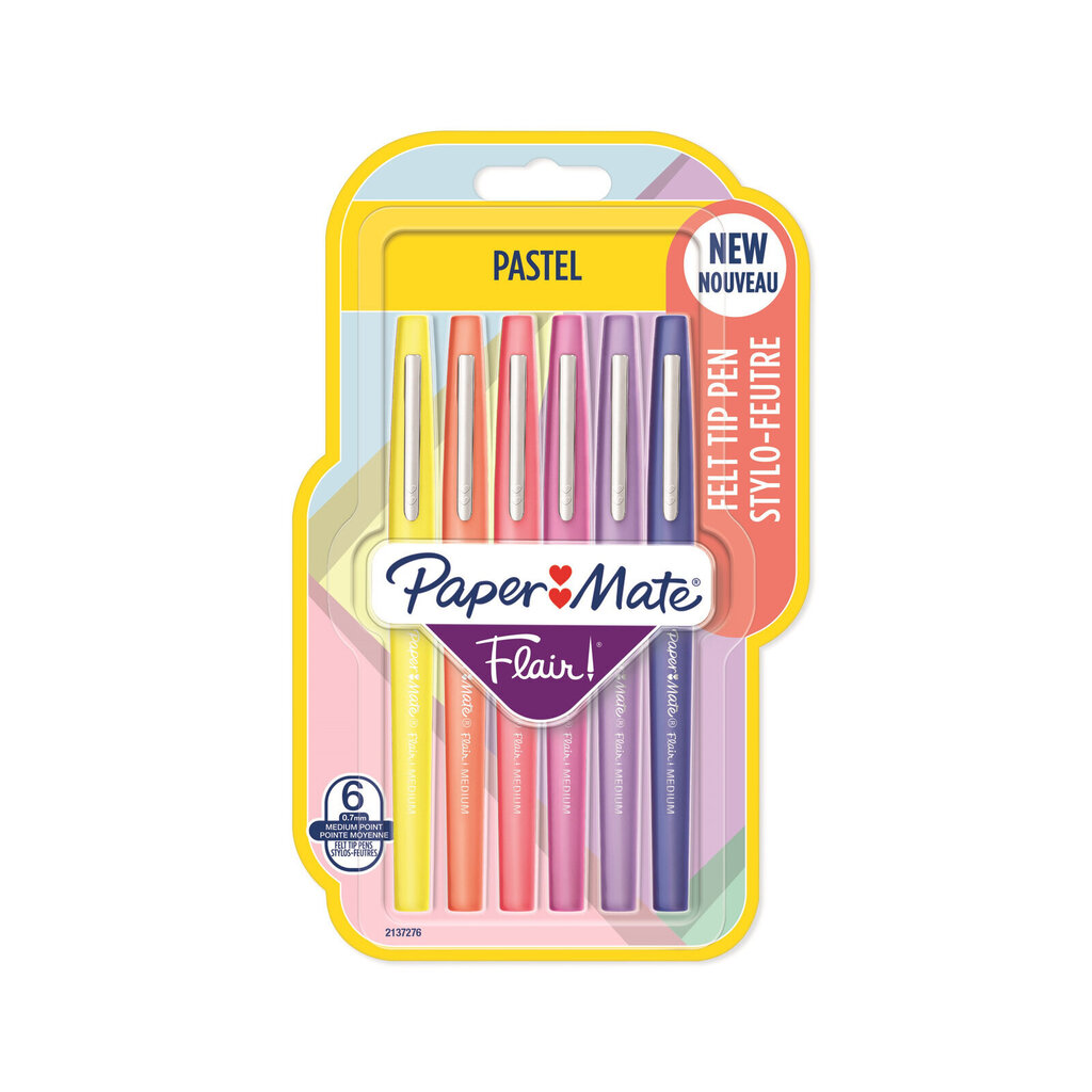 Flomāsteri PaperMate Flair Pastel 6, 0,7 mm cena un informācija | Rakstāmpiederumi | 220.lv