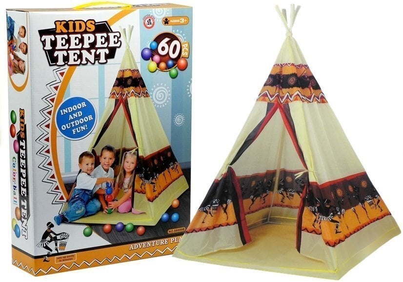 Indiešu stila telts bērniem ar bumbiņām Kids Teepee Tent cena un informācija | Bērnu rotaļu laukumi, mājiņas | 220.lv