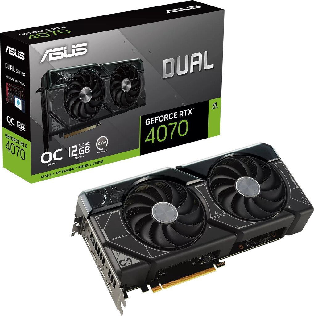 Asus Dual GeForce RTX 4070 OC Edition 12 GB GDDR6X DUAL-RTX4070-O12G цена и информация | Videokartes (GPU) | 220.lv