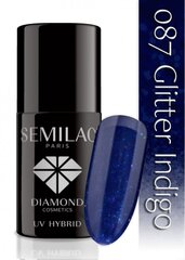 Hibrīda nagu laka Semilac UV Hybrid 087 Glitter Indigo, 7 ml cena un informācija | Nagu lakas, stiprinātāji | 220.lv