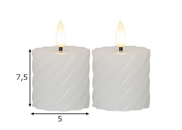 LED svece Flamme Swirl 2 gab. cena un informācija | Sveces un svečturi | 220.lv