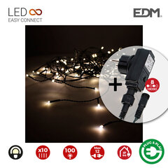 LED aizkaru gaismas EDM Easy-Connect Programmējams Silts balts (2 x 1 m) цена и информация | Гирлянды | 220.lv