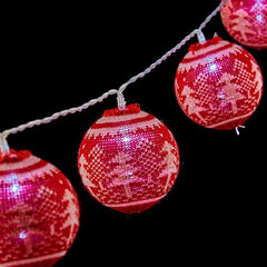 Светодиодная гирлянда из шариков 2 m Новогодняя ёлка Ø 6 cm Красный Белый цена и информация | Гирлянды | 220.lv