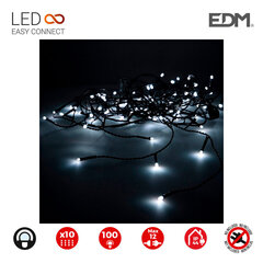 LED aizkaru gaismas EDM Easy-Connect Balts 1,8 W (2 x 1 m) cena un informācija | Ziemassvētku lampiņas, LED virtenes | 220.lv