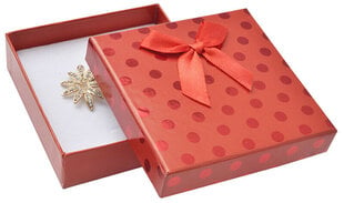 JK Box Sarkana dāvanu kastīte ar punktiem un bantīti KC-5 / A7 cena un informācija | Dāvanu saiņošanas materiāli | 220.lv