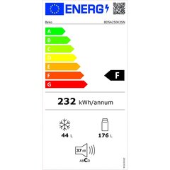 Kombinēts ledusskapis BEKO BDSA250K3SN Balts cena un informācija | Ledusskapji | 220.lv