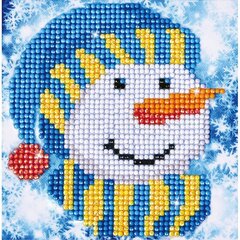 Dimantu mozaīka Snowman Cap Picture, 13,54x13,54 cm cena un informācija | Dimantu mozaīkas | 220.lv