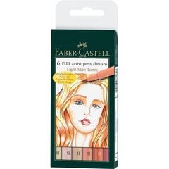 Pildspalvu komplekts Faber Castell Pitt India ink FC, 6 gab. cena un informācija | Kancelejas preces | 220.lv