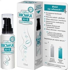 Stiprinošs matu serums Lbiotica Biovax A+E, 15 ml cena un informācija | Kosmētika matu stiprināšanai | 220.lv