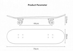 Скейтборд Aoli, 80 см цена и информация | Скейтборды | 220.lv