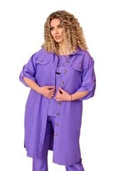 Элегантный женский костюм 3 в 1 рубашка, рулонная блуза и брюки/FASHION/96/фиолетовый/ цена и информация | Женские костюмы | 220.lv