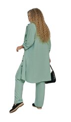 Элегантный женский костюм 3 в 1 рубашка, рулонная блузка и брюки/FASHION/96/темно-зеленый/ цена и информация | Женские костюмы | 220.lv