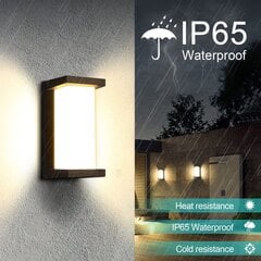 Kingwen LED sienas gaismeklis, 15W, 3000K, IP65, melns cena un informācija | Sienas lampas | 220.lv
