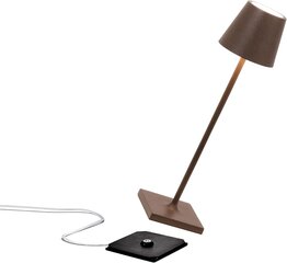 Zafferano Poldina Micro Pro bezvadu galda lampa, brūna, 2200-2700 - 3000K, 27,5 cm, brūna cena un informācija | Galda lampas | 220.lv