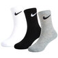 Nike Zeķes Basic Pack Crew 3Pk White Grey Black RN0027 W2F cena un informācija | Zēnu zeķubikses, zeķes | 220.lv