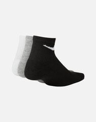 Nike Zeķes Basic Pack Qtr 3Pk Black Grey White UN0026 W2F цена и информация | Носки, колготки для мальчиков | 220.lv