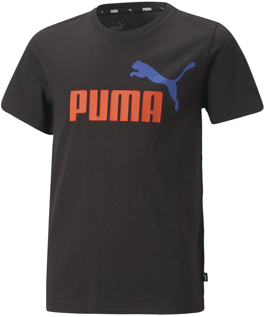 Puma T-Krekli Ess+ 2 Col Logo Tee Black 586985 61 586985 61/128 цена и информация | Zēnu krekli | 220.lv