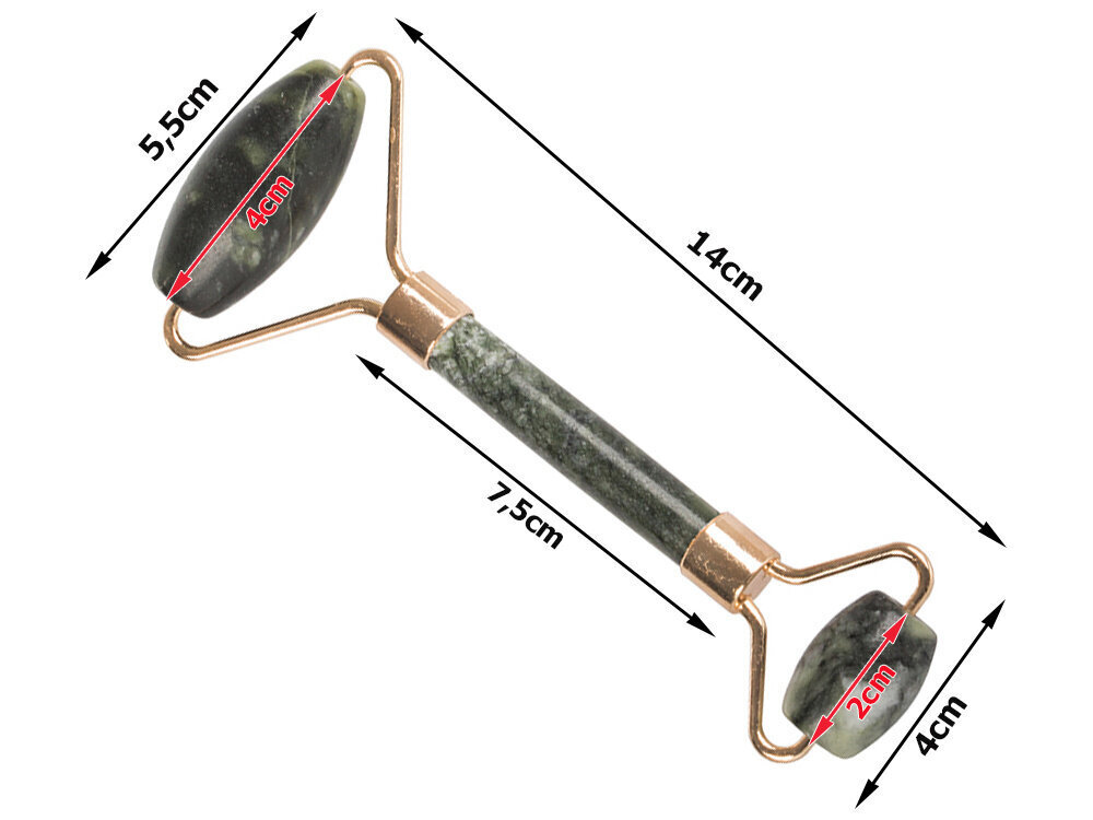 Nefrīta rullīšu sejas masieris cena un informācija | Sejas tīrīšanas un masāžas ierīces | 220.lv