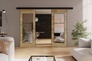 Dubultās bīdāmās durvis ar spoguli KIE74DUO/152, 152x205 cm cena un informācija | Skapji | 220.lv