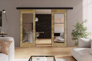 Двойные раздвижные двери с зеркалом  KIE74DUO/192 цена и информация | Шкафы | 220.lv