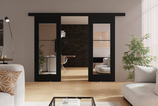 Двойные раздвижные двери с зеркалом  KIE75DUO/132 цена и информация | Шкафы | 220.lv