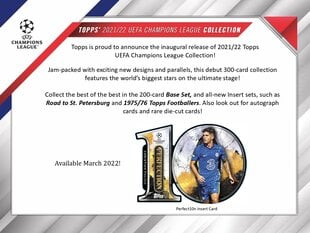 Футбольные карточки Комплект карт TOPPS UEFA CHAMPIONS LEAGUE 2021/2022 (HOBBY) цена и информация | Коллекционные карточки | 220.lv