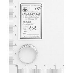 Серебряное кольцо с фианитами ALFA-KARAT, 17 mm 2012408/9-17.0 цена и информация | Кольца | 220.lv