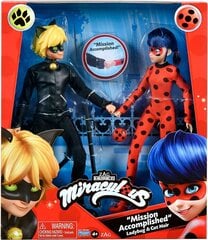 Bandai P50365 lelles 26cm, Ladybug and Cat Noir, iepakojumā 2 cena un informācija | Rotaļlietas meitenēm | 220.lv