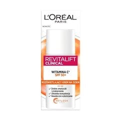 Sejas krēms Loreal Paris Revitalift Clinical SPF50+, 50 ml cena un informācija | Sejas krēmi | 220.lv