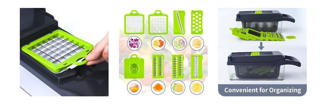 Dārzeņu griezējs-smalcinātājs 14 daļas цена и информация | Virtuves piederumi | 220.lv