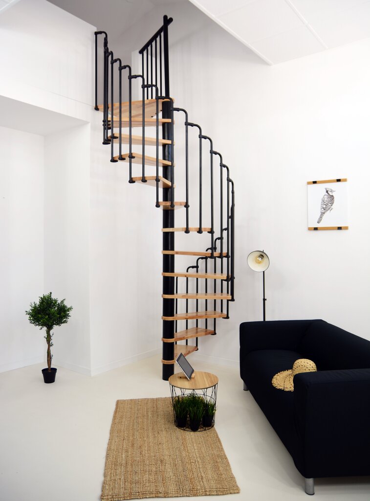 Spirālveida kāpnes Minka PARIS 140 cm, Melna cena un informācija | Kāpnes | 220.lv