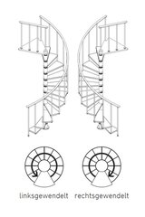 Spirālveida kāpnes Minka PARIS 140 cm, Melna cena un informācija | Kāpnes | 220.lv