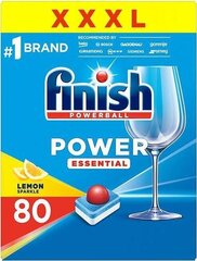 Finish Power Essential Lemon trauku mazgājamās mašīnas tabletes, 80 gab. cena un informācija | Trauku mazgāšanas līdzekļi | 220.lv
