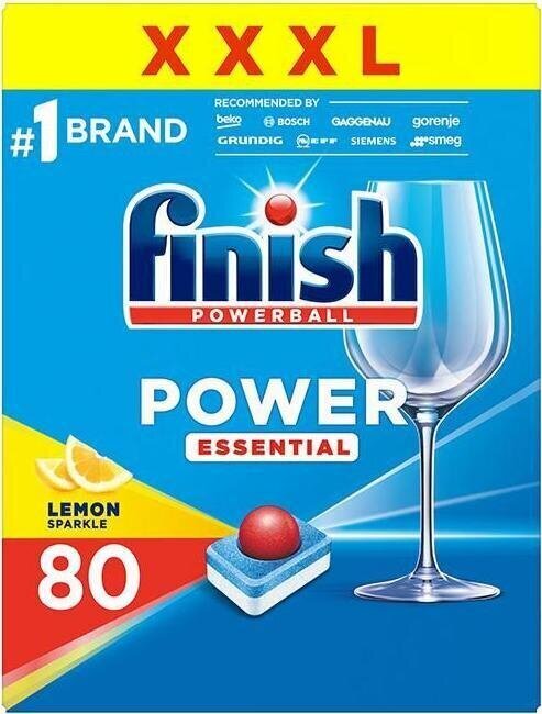 Finish Power Essential Lemon trauku mazgājamās mašīnas tabletes, 80 gab. цена и информация | Trauku mazgāšanas līdzekļi | 220.lv