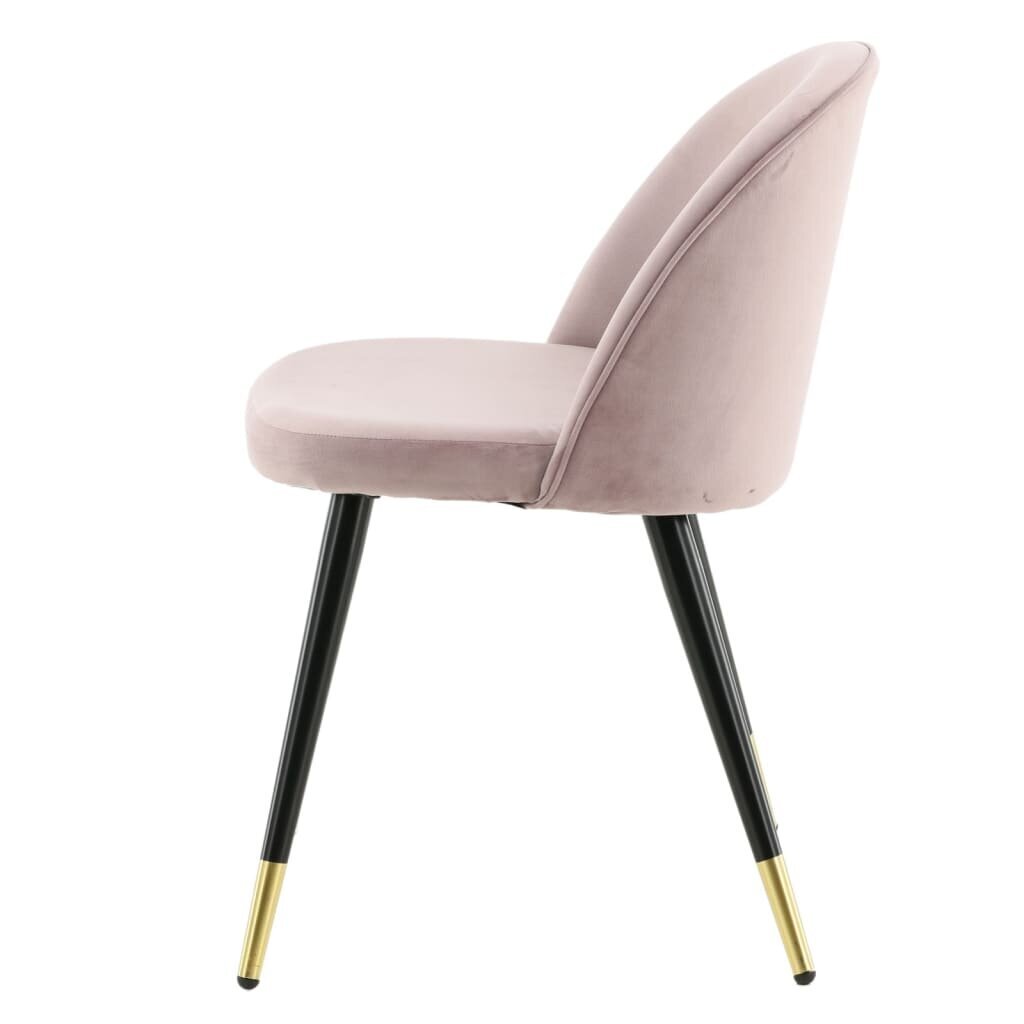 Venture Home virtuves krēsli Velvet, 2 gb., samts, melni, misiņa, rozā cena un informācija | Virtuves un ēdamistabas krēsli | 220.lv
