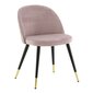 Venture Home virtuves krēsli Velvet, 2 gb., samts, melni, misiņa, rozā cena un informācija | Virtuves un ēdamistabas krēsli | 220.lv