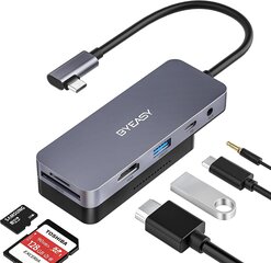 USB-C centrmezgls/adapteris iPad BYEASY UC-253, pelēks цена и информация | Адаптеры и USB разветвители | 220.lv
