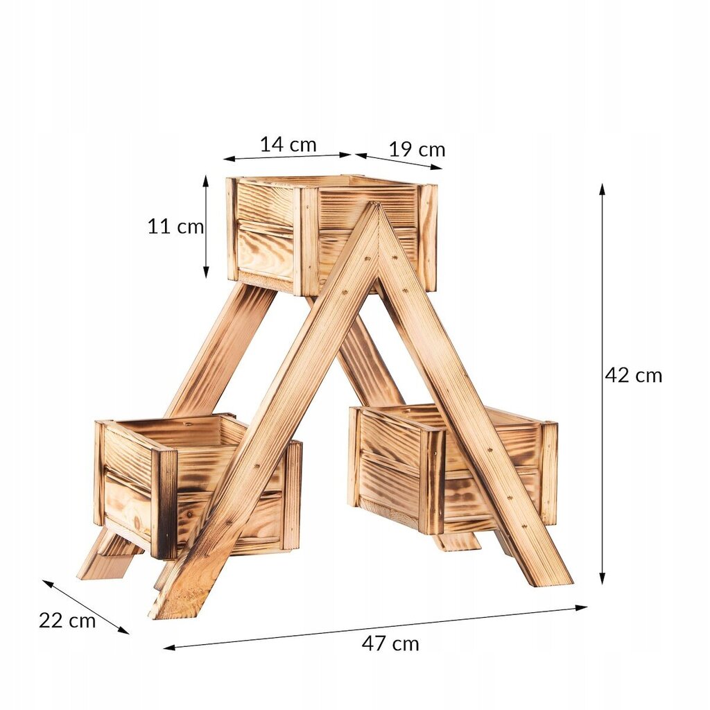 Puķu statīvs Springos 42x22x47 cm cena un informācija | Puķu podi | 220.lv