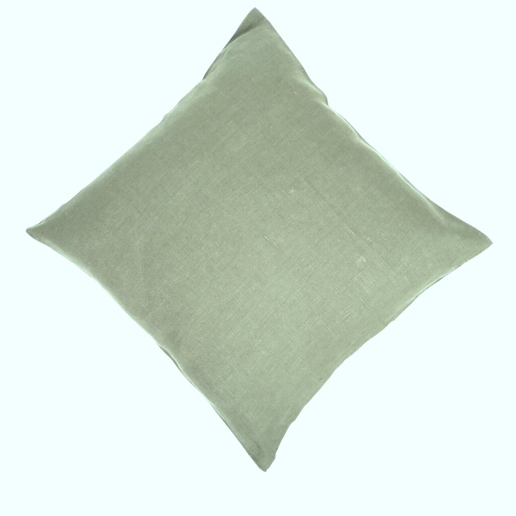 Lina spilvendrāna pārvalks, 60x80 cm, zaļš cena un informācija | Gultas veļas komplekti | 220.lv