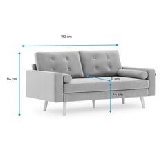 Dīvāns Homede Mandi 3P, pelēks цена и информация | Диваны | 220.lv