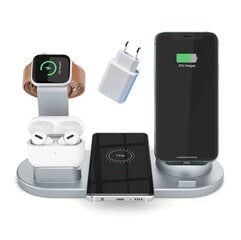 Беспроводное мультизарядное устройство 6 в 1 для iPhone + Apple Watch + Airpods + других телефонов (БЕЛОЕ) цена и информация | Зарядные устройства для телефонов | 220.lv